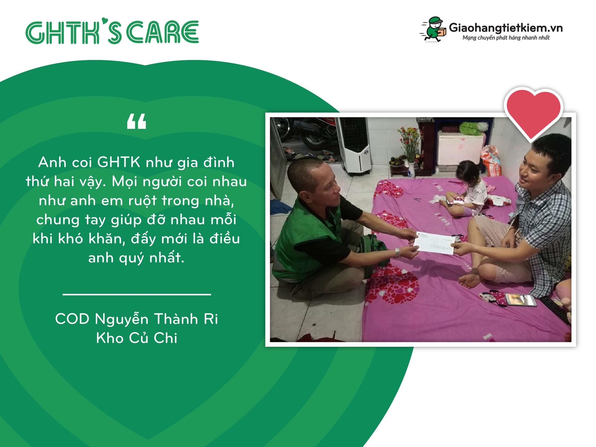 COD Nguyễn Thành Ri chia sẻ với GHTK's Care "Anh coi GHTK như gia đình thứ hai vậy"