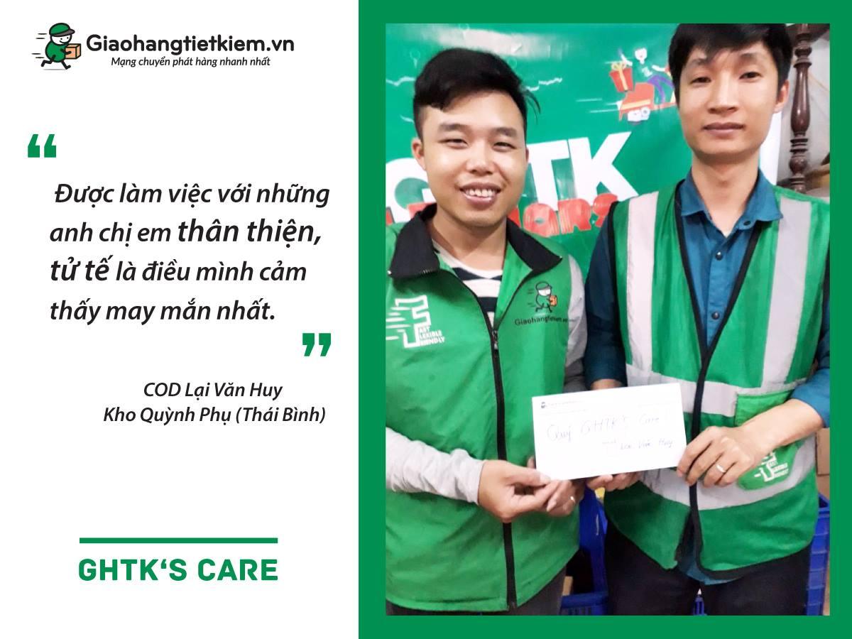 COD Lại Văn Huy chia sẻ cảm nhận khi được Quỹ GHTK's Care hỗ trợ