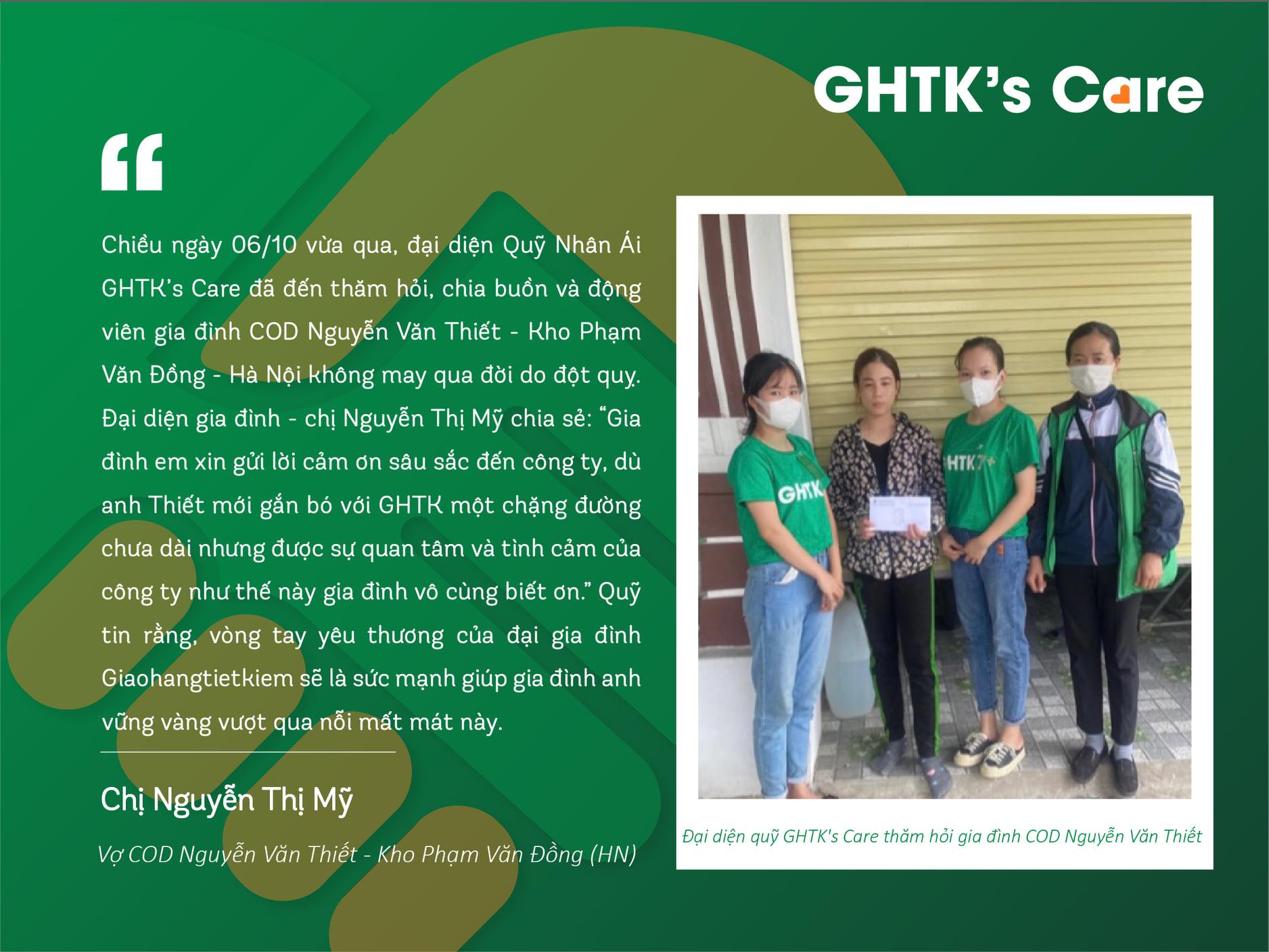 GHTK’s Care | Trao gửi yêu thương đong đầy đến gia đình COD Nguyễn Văn Thiết