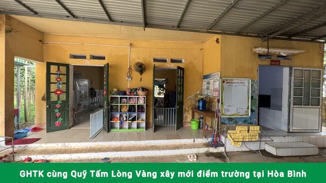 Giao Hàng Tiết Kiệm cùng Quỹ Tấm Lòng Vàng xây mới điểm trường tại Hòa Bình