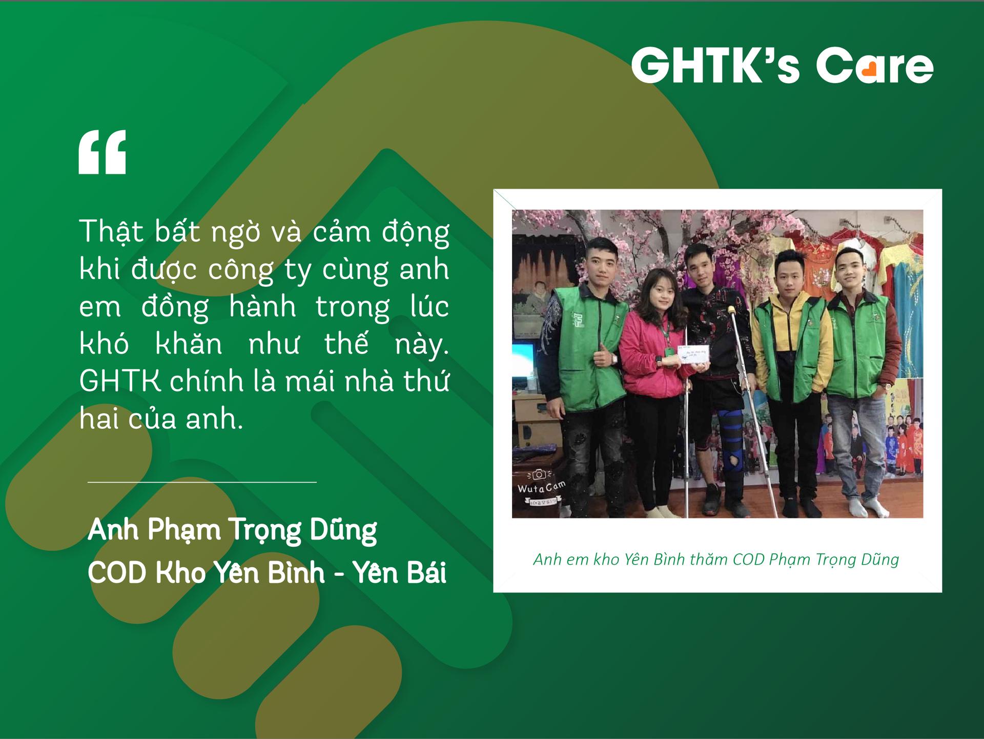 GHTK Care | "Sự quan tâm của anh em qua quỹ GHTK’s Care là động lực để anh nỗ lực hơn!"