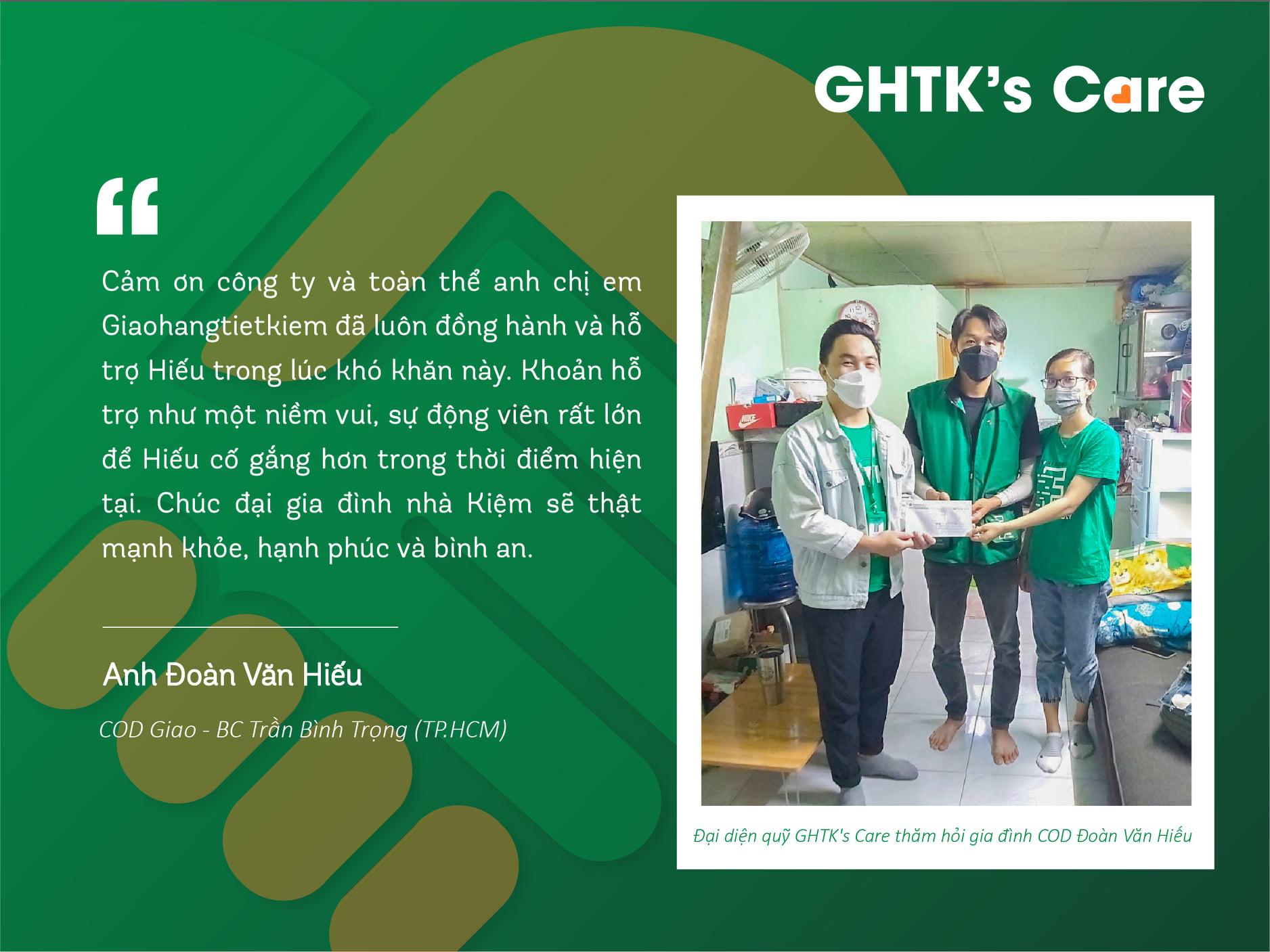 ? GHTK’s Care I Tương trợ và tiếp thêm sức mạnh để COD Đoàn Văn Hiếu vượt qua khó khăn