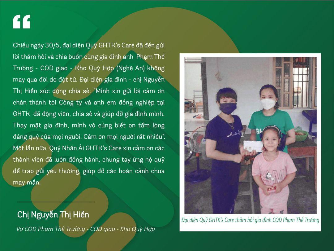 ?GHTK’s Care | Yêu thương đong đầy gửi đến gia đình COD Phạm Thế Trường